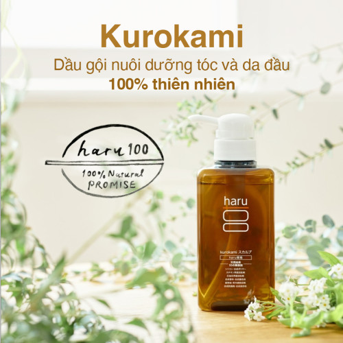 Dầu gội dưỡng tóc và da đầu 6 in 1 100% thiên nhiên Haru Kurokami - Màu nâu Original